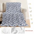 thumbnail image 5 of Navy Blue Floral Blanket Soft Cozy Warm Throw Blanket for Couch, Plush Fuzzy Flannel Fleece Blankets for Sofa, Vintage Art Flowers Pattern Bed Blankets Lightweight Gifts for Women, 40"x50", 5 of 9