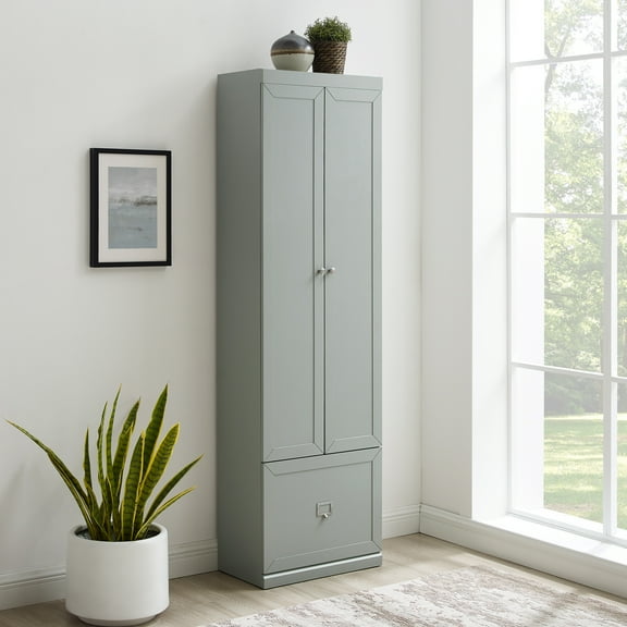 Vintage Pantry Closet Cabinet - Convertible Storage Organizer - Kitchen Pantry Cabinet with Drawer & Hooks