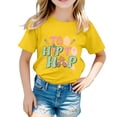 thumbnail image 1 of PMVFHDE Hauts d'Été Tendance Fille Hauts d'Été Manches Courtes pour Fille Hauts Manches Courtes Filles Hauts Enfants Filles Pâques Mignon Graphique Col Rond T-Shirt d'Été Jaune, 1-2 Ans, 1 of 4