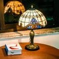 thumbnail image 2 of MUMTOP Tiffany Style Lamps Tabletop for Bedside Desk, Vintage Lamps with Shades, Stained-Glass 19'' Height White Light, Bulb not included, 2 of 6