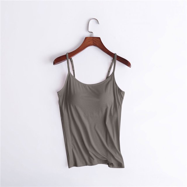 Pxxlle Womens Tank Tops with Built in Bras Adjustable Spaghetti Strap Camisole Tops Plus Size Workout Vest Tops Basic Undershirts