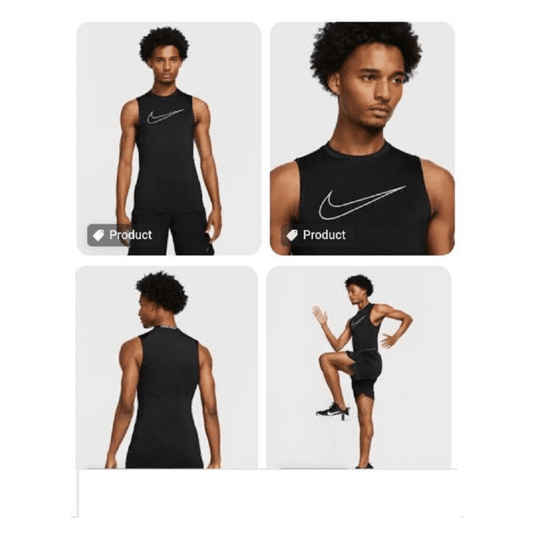 Nike Pro Dri-FIT Men's Tight-Fit Sleeveless Top DD1989-010, Black, Med