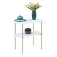thumbnail image 2 of Convenience Concepts Lunar Chairside End Table with Shelf, White/Gold, 2 of 5