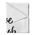 thumbnail image 2 of Live Laugh Love Soft Flannel Fleece Blanket, Inspirational Slogan for Boosting the Motivation of People in Monochrome, Cozy Plush for Indoor and Outdoor Use, 50" x 60", Black White, by Ambesonne, 2 of 5