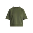 thumbnail image 6 of Time and Tru Women's Boxy Sweatshirt with Short Sleeves, Size XS-XXXL, 6 of 6