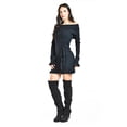 thumbnail image 2 of Vestido tejido escote campesino Roman Fashion /Juvenil, 31483 (Negro) negro G, 2 of 7