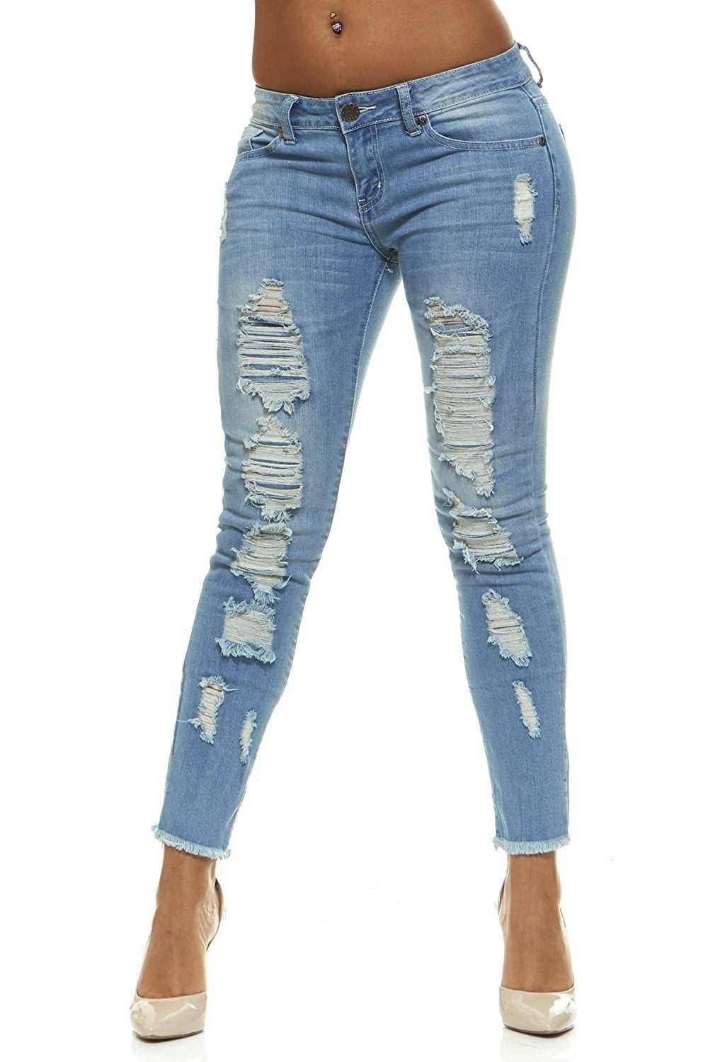 Classic Skinny Jeans for Teen Girls Slim Fit Stretch Stone Washed Jeans ...