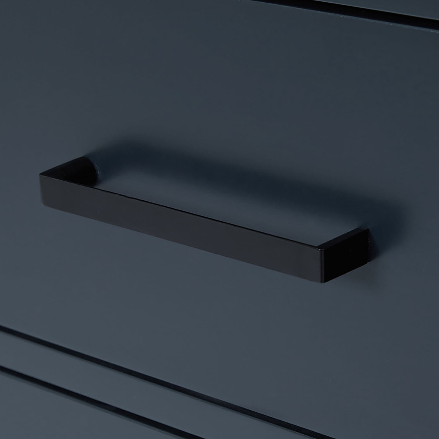 ARIEL Hepburn 54" Midnight Blue Bathroom Vanity, 1.5" Edge Carrara Quartz Countertop & Splash, Single Rectangular Sink, 2 Soft Closing Doors, 9 Full Extension Dovetail Drawers, Toe Kick, Matte Black