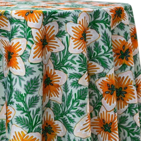 Ultimate Textile Narcissus 108-Inch Round Patterned Tablecloth