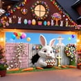 thumbnail image 4 of Garage Door Easter Banner 16x7 ft, Bunny Rabbit & Egg Spring Flower Cover Decoration, Large Outdoor Indoor Hanging Background for Party Supplies & Welcome Decor, 4 of 6