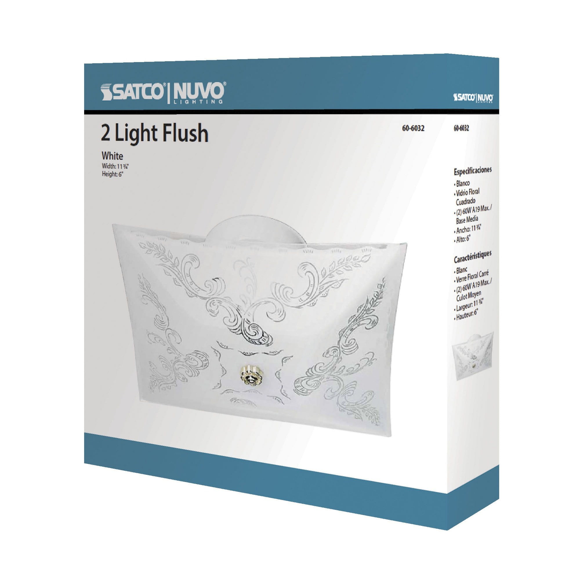 Nuvo Lighting 2-Light Square Ceiling Flush