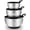 Black, variant on Rorence Stainless Steel Nesting Mixing Bowls Set with Pour Spout, Lids and Handles, 3-Piece Non-Slip Salad Bowls, Black