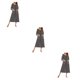 thumbnail image 5 of Qarigey Vestido de noche de mujer Reemplazo casual Cuello Manga larga Doble bolsillo Cremallera Transpirable Oficina Ropa de dormir Negro Type1 NO1, 5 of 6
