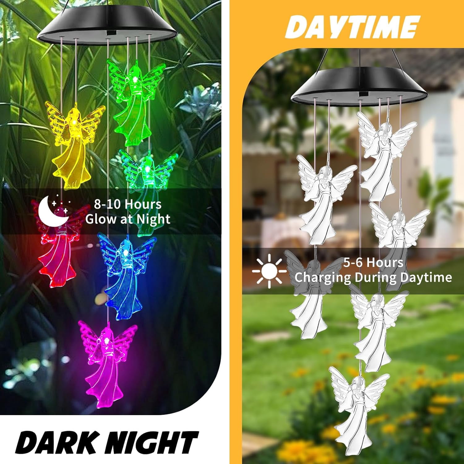Hummingbird Solar Wind Chimes, Hummingbird Wind Chimes for Outside,Best Gifts for Mom Grandma Women Wife Aunt Sister, Unique Mobile Wind Chime, Garden Yard Decor Red
