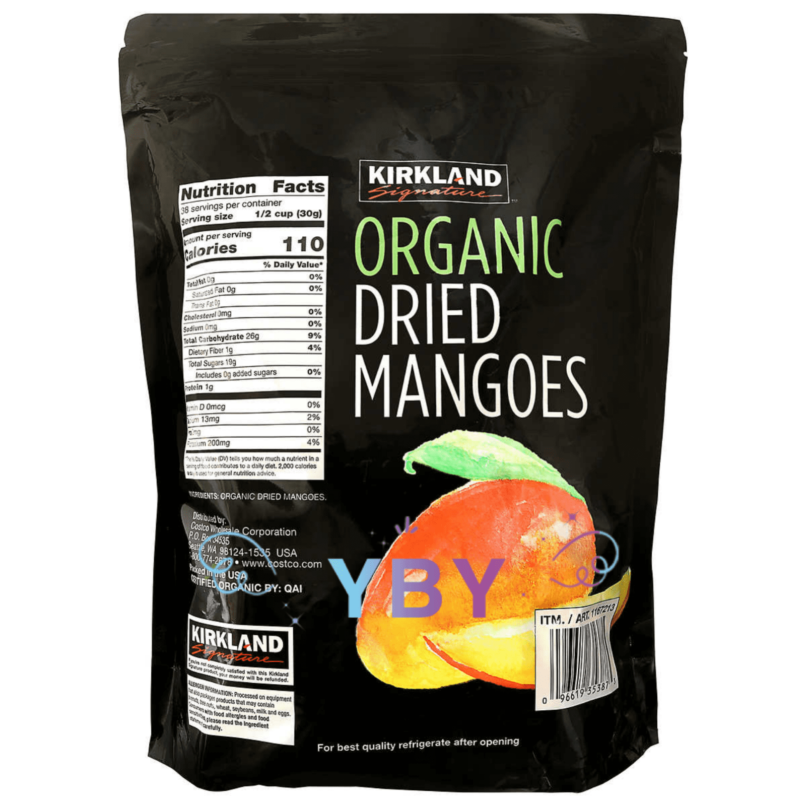 2 Packs Kirkland Signature Organic Dried Mangoes 40 OZ Each Pack, Total 5 lbs