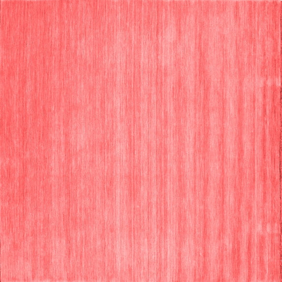 Ahgly Company Indoor Square Solid Red Modern Area Rugs, 3' Square