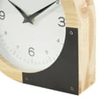 thumbnail image 2 of DecMode 8" Light Brown Wood Round Abstract Clock, 2 of 11