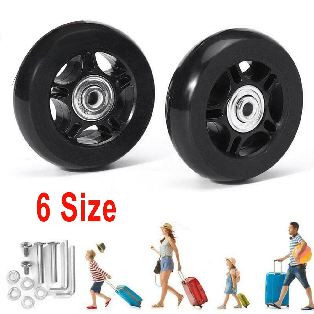 Roues De Bagage De Rechange 75 X 24 Mm - Roulettes Pivotantes En Caoutchouc Pour Valise, Sac Ou Patins !
