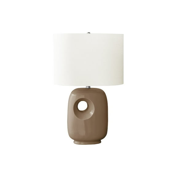 Monarch 26"H, Table Lamp, Brown Ceramic, Ivory / Cream Shade, Contemporary, Modern