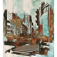 thumbnail image 3 of Ambesonne Grunge Duvet Cover Sets, Urban Abstract Cityscape, 2-King, Seafoam Brown White, 3 of 7
