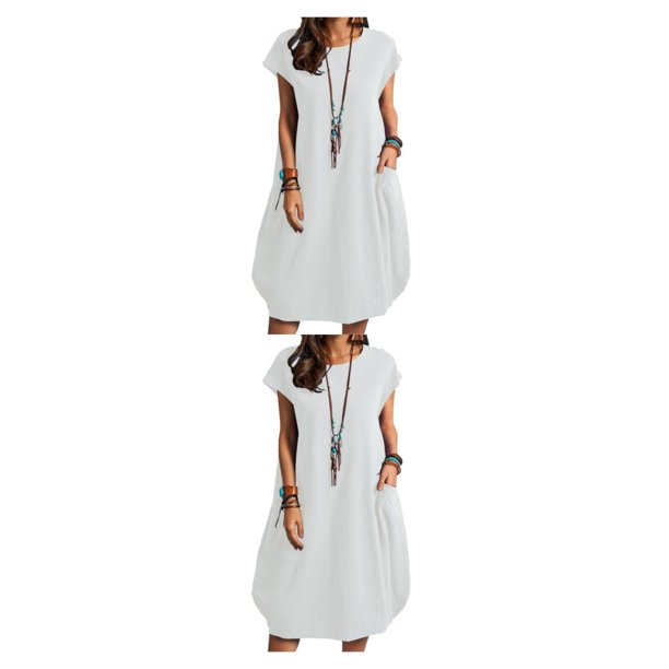 Vestido de mujer Sonducket color sólido sin mangas Casual verano transpirable
