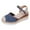 Blue, variant on Daznico Women's Sandal - Womens Weave Round Toe Buckle Strap Summer Slope Heel Thick Soled Wedges Sandals,Size 9