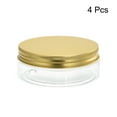thumbnail image 3 of Uxcell 3oz/ 100ml Round Jars with Golden Aluminum Screw Top Lid Plastic Clear 4pcs, 3 of 5
