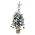thumbnail image 1 of OULII Christmas Tabletop Decorations Small Xmas Tree Silver Flocked 1Set For Mantel Indoor Atmosphere, 1 of 7