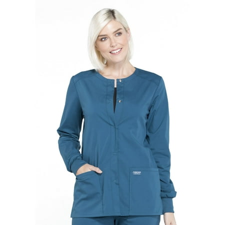 

Cherokee Workwear Professionals Women s Warm Up Scrubs Jacket Snap Front WW340