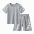 thumbnail image 4 of Boys 2-Piece Quick-Dry Sports Suit Short Sleeve Basketball Football T-Shirt Shorts 3-13Y Summer Outfit, 4 of 4