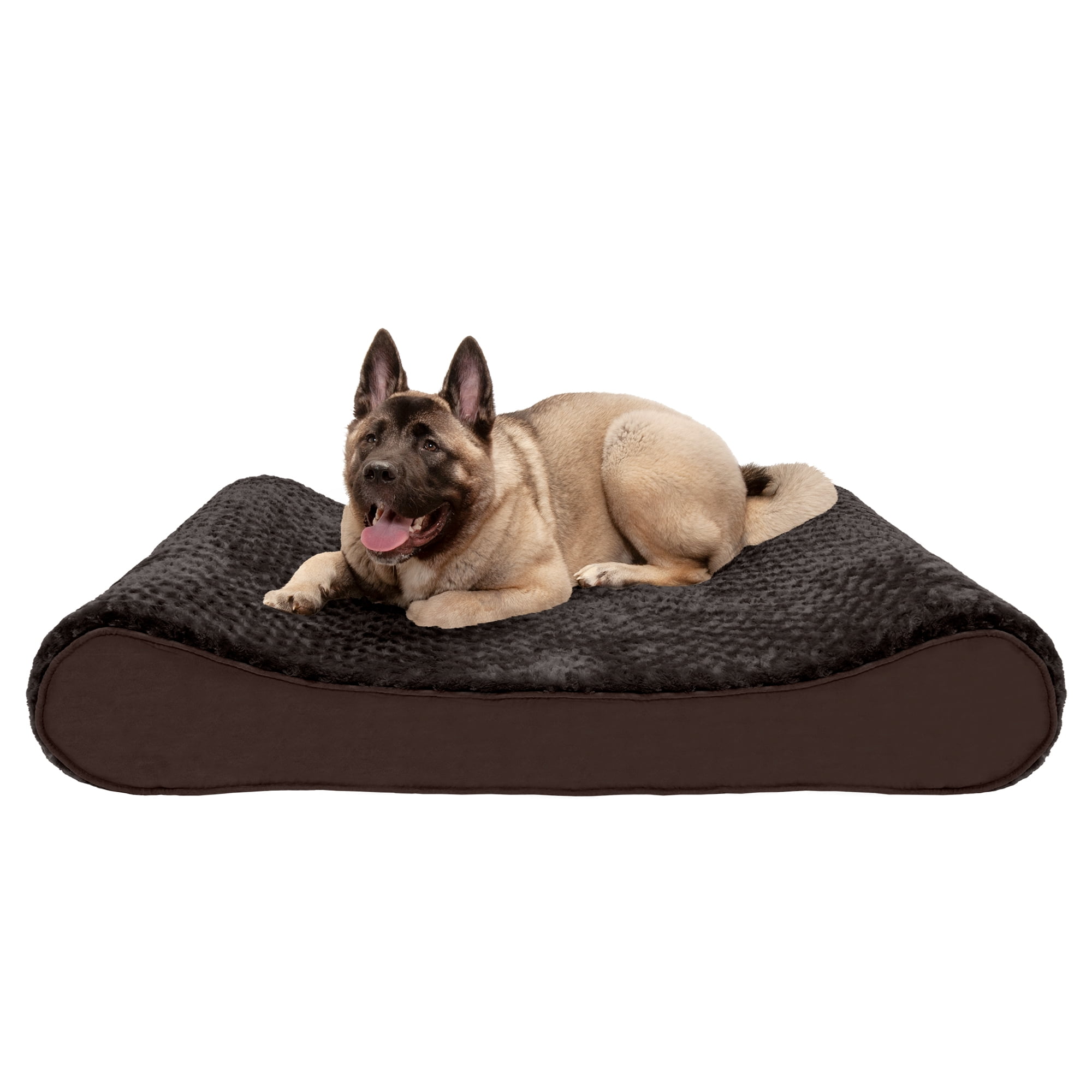 FurHaven Pet Dog Bed Memory Foam Ultra Plush Luxe Lounger Pet Bed for Dogs   Cats, Chocolate, Jumbo Plus