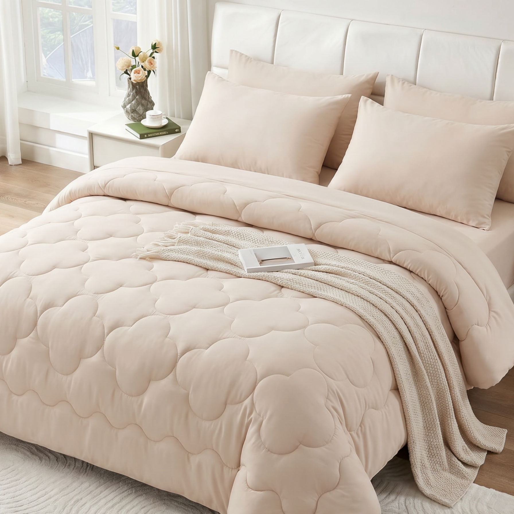 BDEUS Queen Comforter Set 5 Pieces,Bed in a Bag, Bedding Set with Comforter,Fitted Sheet,Flat Sheet,Pillowcase, All Seasons