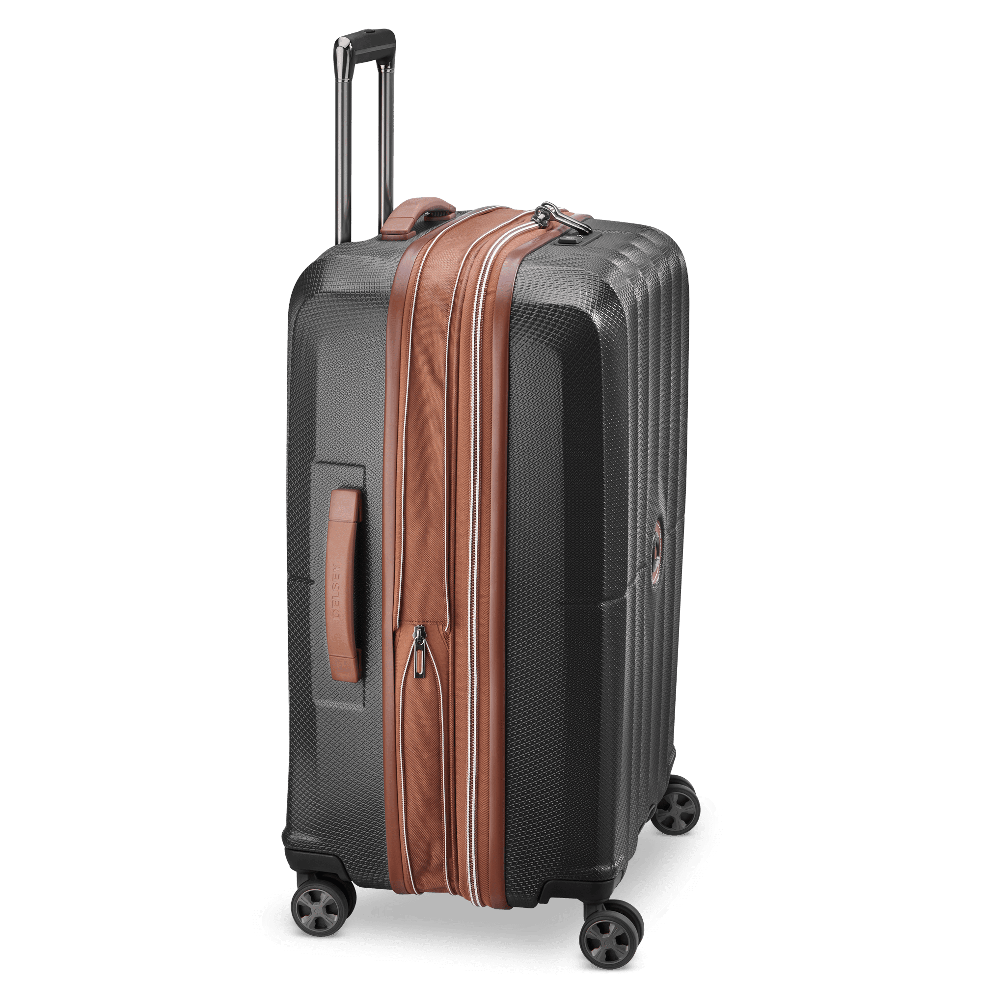 DELSEY PARIS Carrousel 24" Medium Checked Hardside Expandable Spinner Luggage, Black