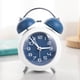 thumbnail image 2 of Reloj despertador clásico con doble campana, esfera azul de cuarzo silencioso, 2 of 2