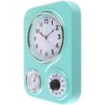 Lily's Home Retro Kitchen Wall Clock, with a Thermometer and 60Minute