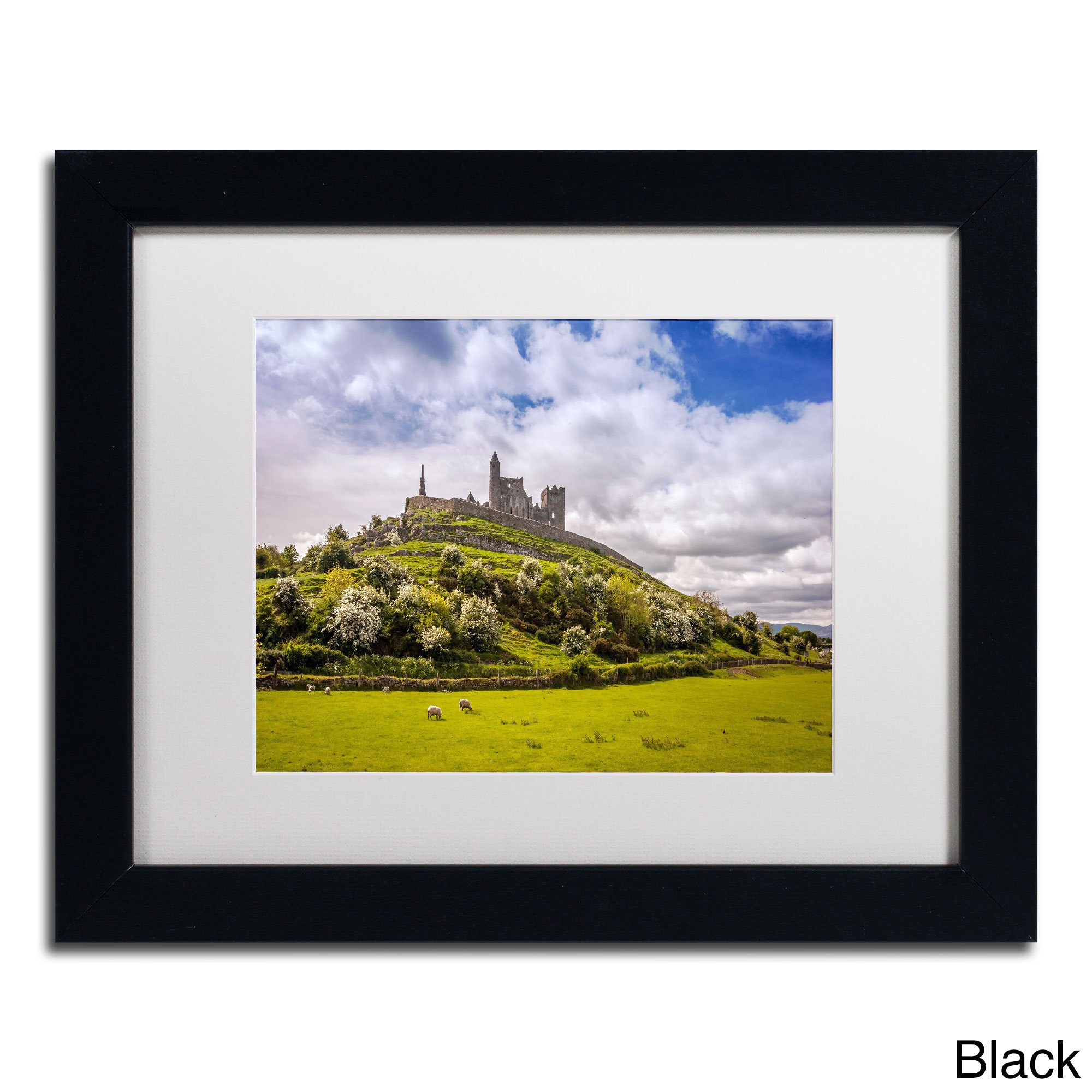 Trademark Pierre Leclerc 'Rock Of Cashel Ireland' Art, White Matte W/Wood Frame, 16' x 20'