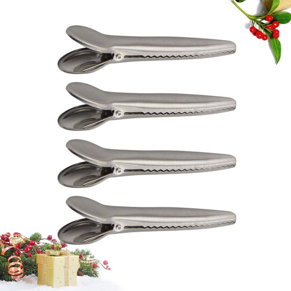 WASHWEPE 4Ud Clips Para Archivos Y Ropa Resistentes En Acero Inoxidable Color Plata
