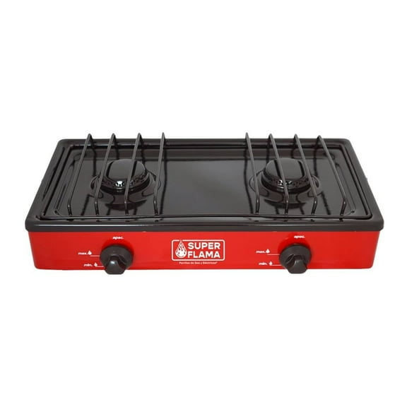 Parrilla de Gas Super Flama 2 Quemadores Roja