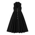 thumbnail image 4 of Shihyeh Ladies' Casual And Fashionable Solid Color Sleeveless Button Up Lapel Dress, 4 of 6