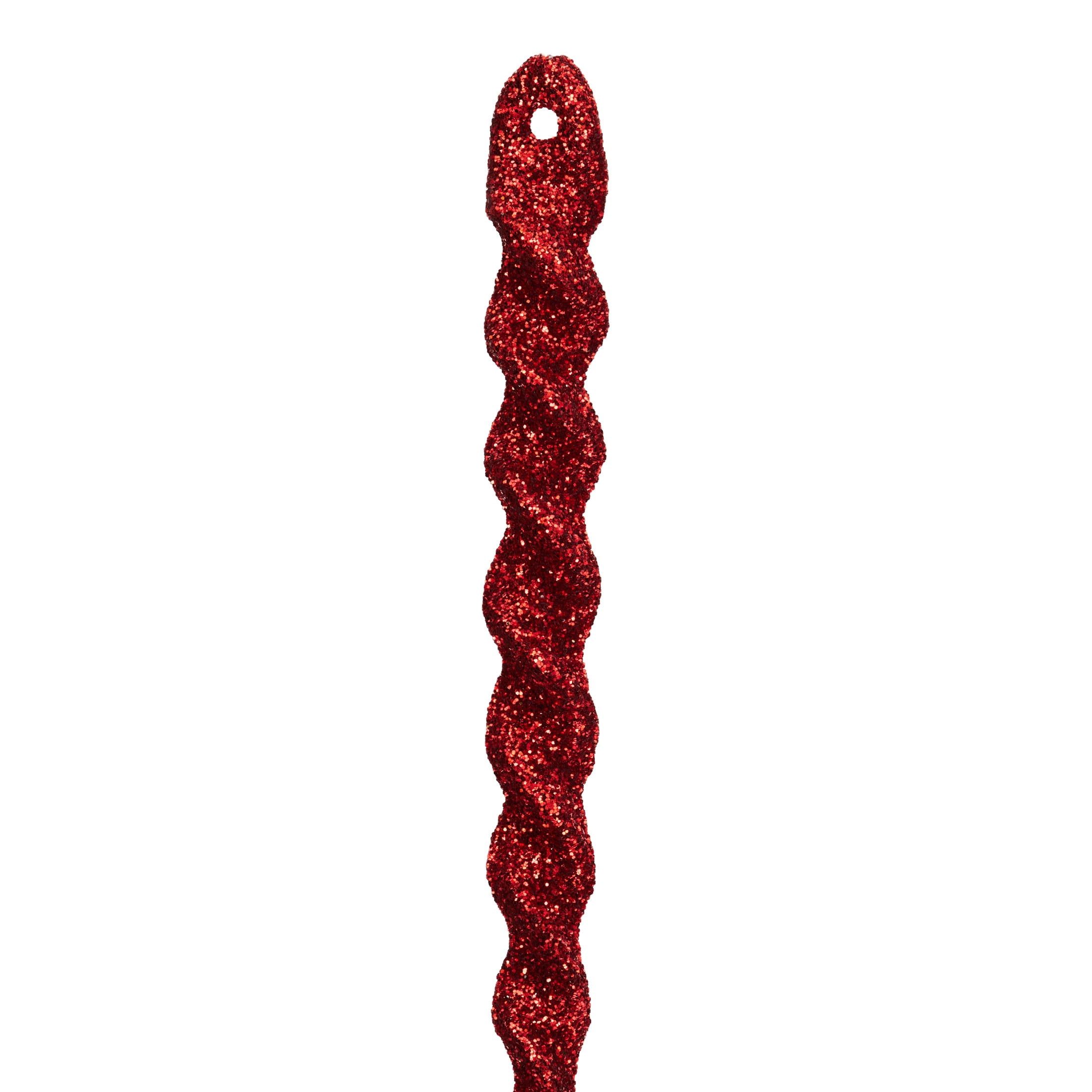 24-Count Red Glitter Icicle Christmas Ornaments, 5.3", by Holiday Time