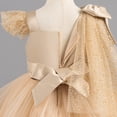 thumbnail image 4 of IBTOM CASTLE Toddler Baby Girls Shiny Sequin Heart Pageant Dress Sequins Heart Tulle Tutu Dress Flower Wedding Princess Birthday Party Prom Gown 18-24 Months Champagne, 4 of 7