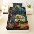 thumbnail image 3 of Erosebridal Green RV Car Twin Sheet Sets 3pcs for Teens Boys Girls,Kids Rustic Cottage Happy Camping Bedding,Breathable Home Decor, 3 of 5