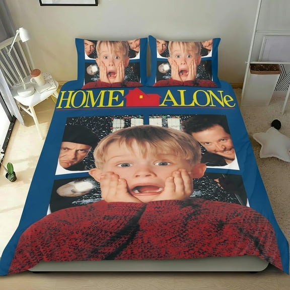 Home Alone-themed Bed Sheet Set Three Piece Set Comfortable And Skin Friendly Unique Design Home Decor Gifts For Family Friends fans36x75Inches(90cm*190cm)