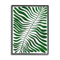 Abstract Fern Botanical Leaf Botanical & Floral Graphic Art Black Framed Art Print Wall Art