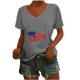 thumbnail image 1 of Camisetas Casuales de las Mujeres Gradiente Día de la Independencia Impreso Cuello Redondo, Blusa de Manga Corta para Diario, Fiesta Y Primavera Verano, 1 of 3