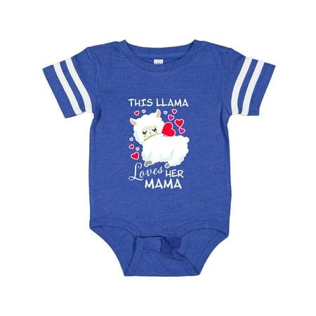 

Inktastic This Llama Loves Her Mama with Hearts Gift Baby Boy or Baby Girl Bodysuit