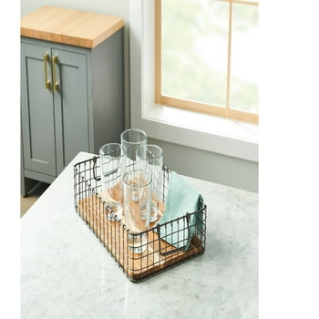Better Homes & Gardens Wire Rectangle Serving Tray, 16 in L x 10.38 in W , Gray