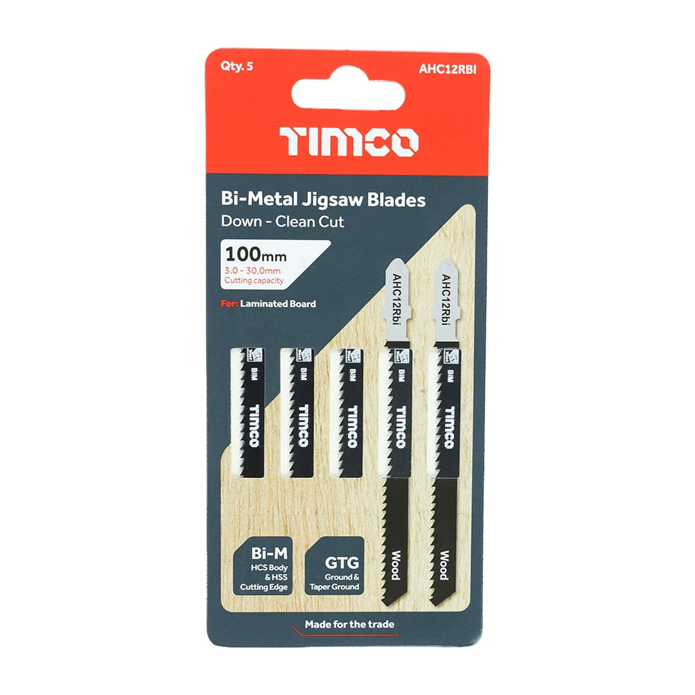 Timco - Jigsaw Blades - Wood Cutting - Bi-Metal Blades (Size T101BRF - 5 Pieces)
