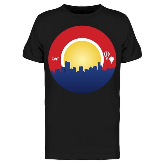 Denver Colorado Skyline Balloons Tee Men's -Image by Shutterstock