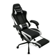 GTRACING Ergonomic GTWD-200 Gaming and Office Chair with Adjustable Pillows and Footrest, White